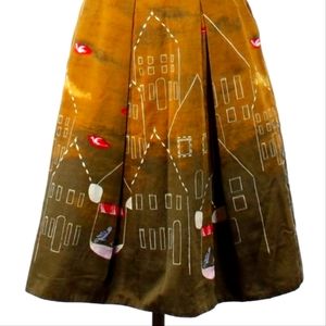 Anthropologie Maeve Village Bird Skirt